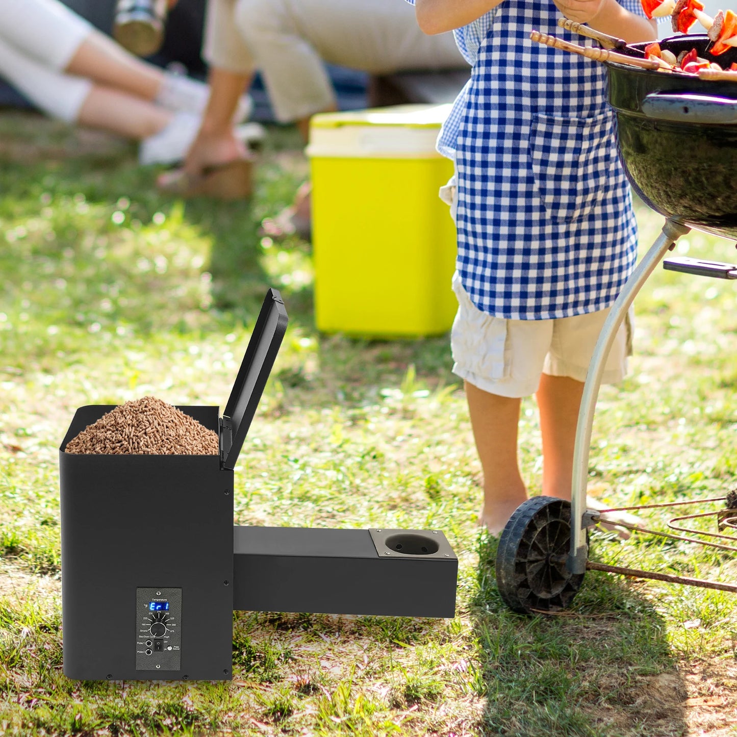 Electric Pellet Smoker Hopper Assembly Kit With Smart Temperature Control