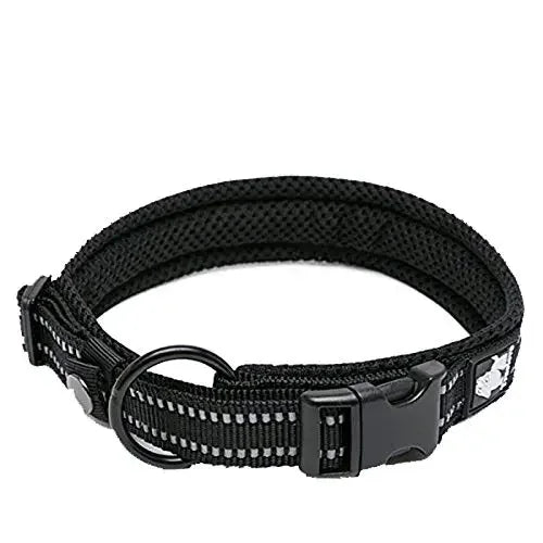 TRUELOVE Nylon Adjustable Dog Collar, Padded, Reflective, Heavy Duty