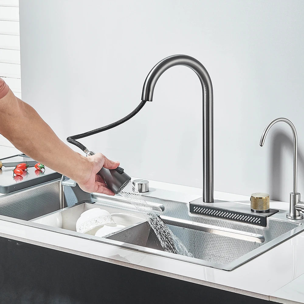 MYQualife Stainless Steel Undermount Kitchen Sink Four Holes With Drain