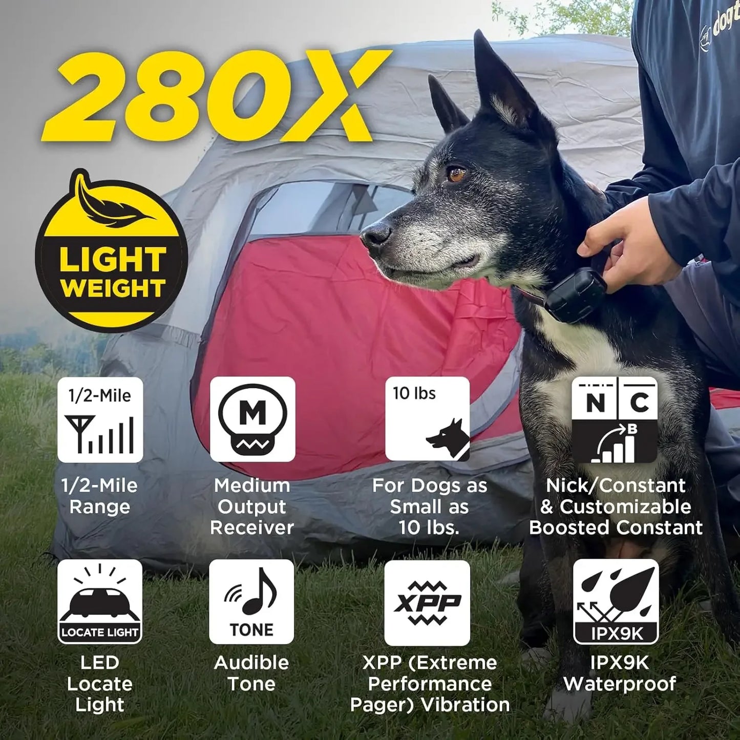 280X ECollar With Remote Half Mile Range LED 100 Levels