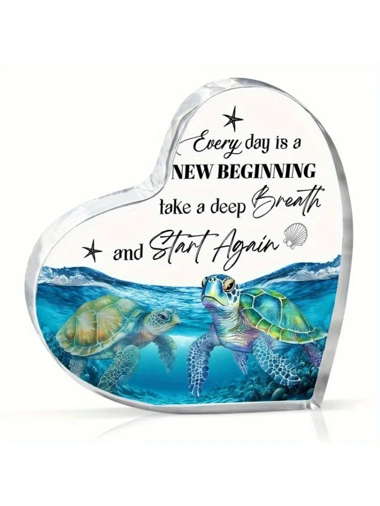 Sea Turtle Acrylic Decor Desk Ornament for Home Office