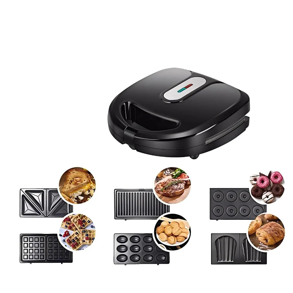 KAGOR 6 In 1 Waffle Sandwich Maker Removable Plates