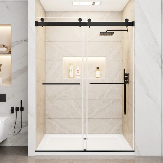 Sh.Kl Frameless Double Sliding Shower Door With Tempered Glass