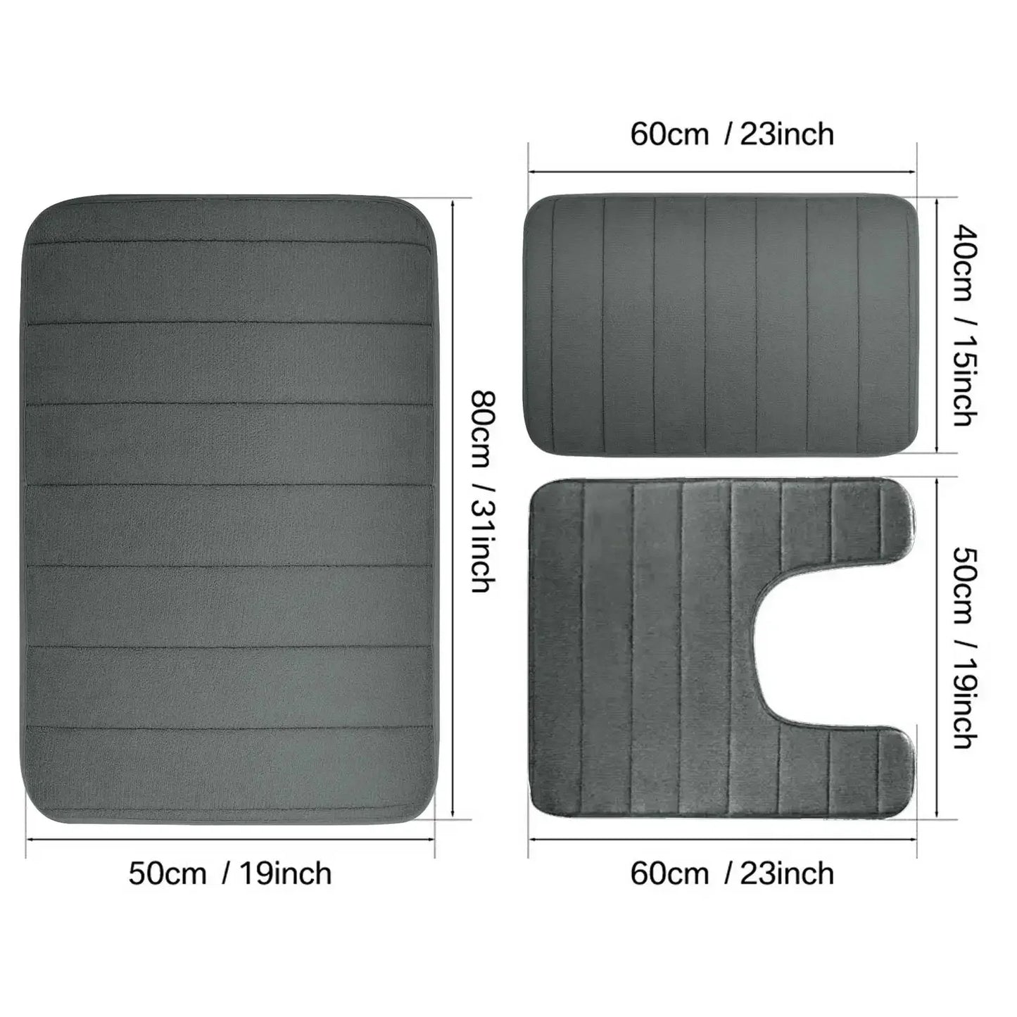 Memory Foam Bath Mat Non Slip Ultra Absorbent Machine Washable