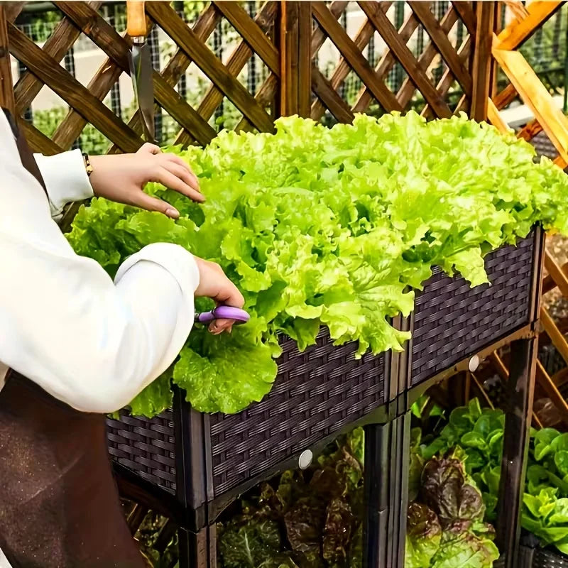 Multifunctional Raised Planter Box With Legs For Outdoor Gardens And Balconies
