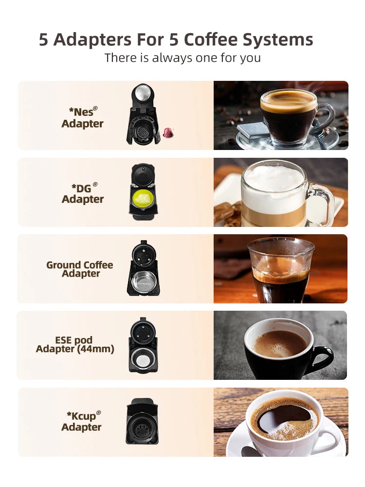 HiBREW 5 In 1 Capsule Machine For Dolce Gusto Nespresso