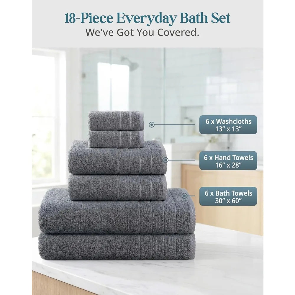 Cotton Towels Set Bathroom Pack Super Soft And Quick Dry