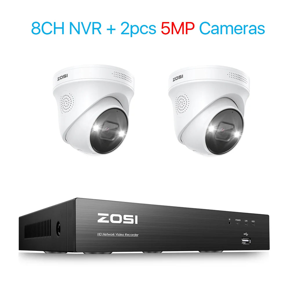 ZOSI 8 Channel 4K PoE Video Surveillance System With AI Face Detection