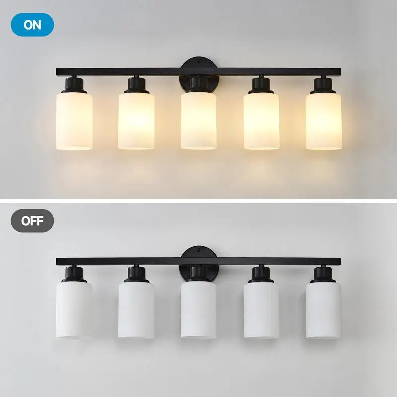 5-Light Wall Sconces With Glass Shades