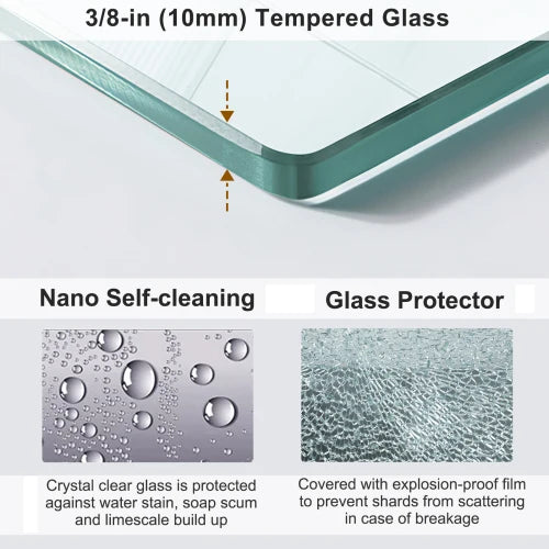 Frameless Double Sliding Tempered Glass Shower Door