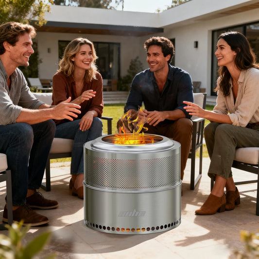 Unho Portable Smokeless Fire Pit Stainless Steel Outdoor Wood Burner