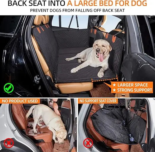 Back Seat Extender Dog Hammock And Durable Car Seat Cover