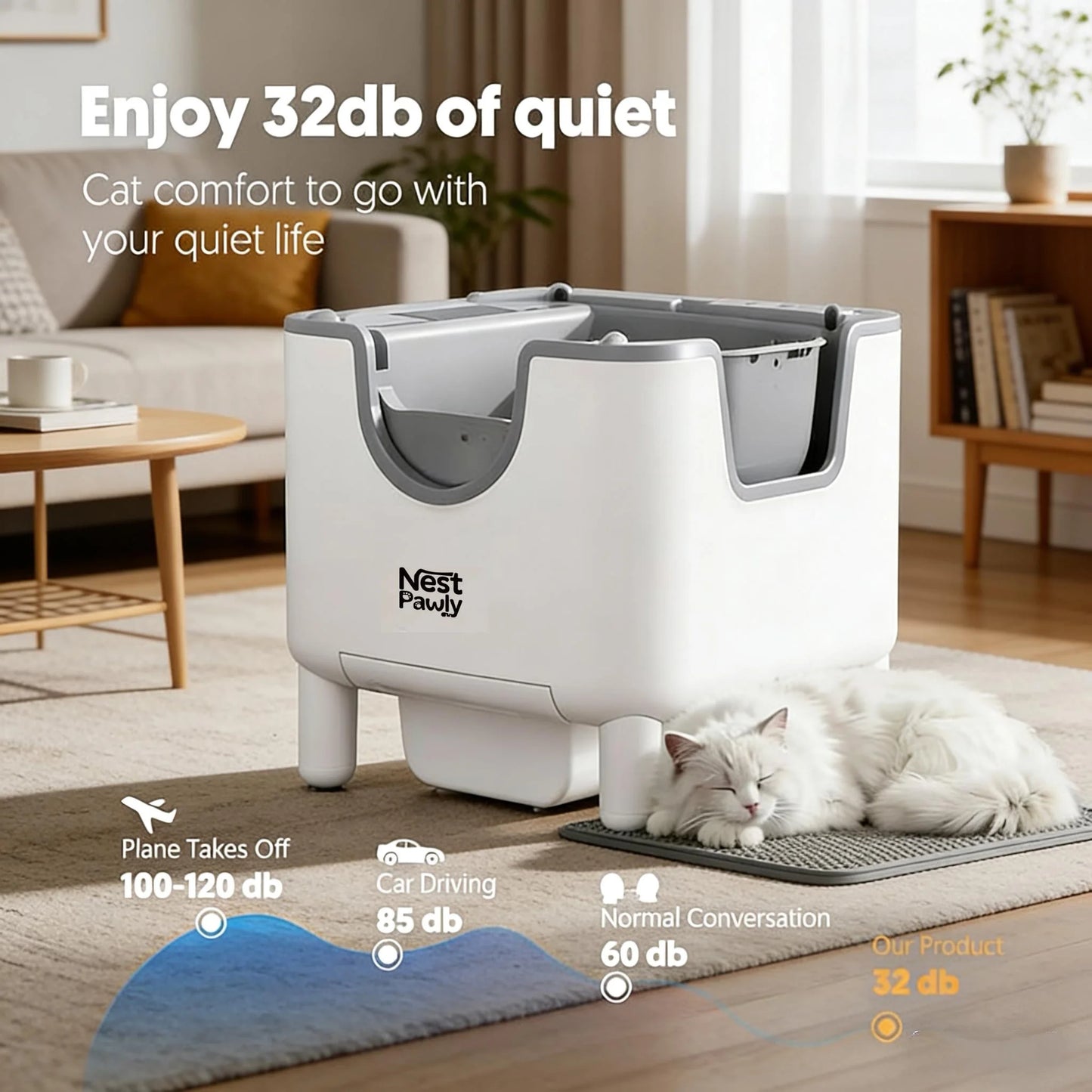 NestPawly M07 Automatic Self Cleaning Cat Litter Box