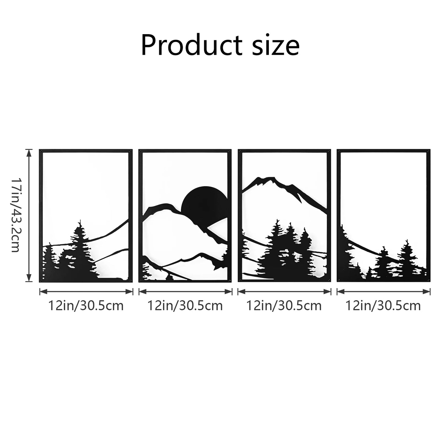 Minimalist Mountain Line Metal Wall Art Modern Home