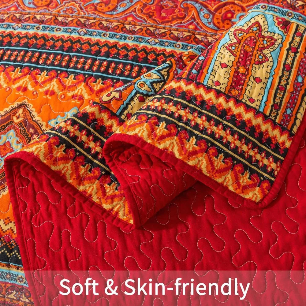 Soft Cotton Quilted Bedspread With Lightweight Knit Coverlet