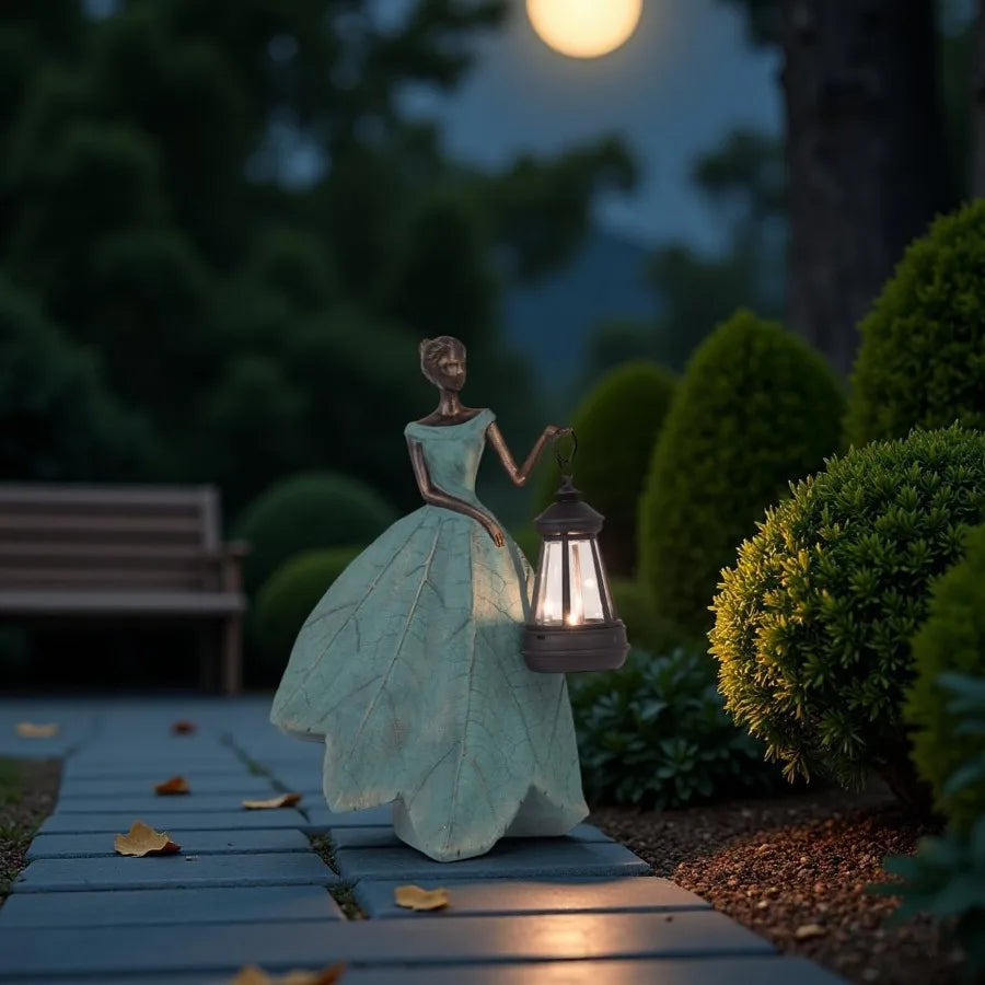 Fairy Solar Outdoor Lights Resin Garden Figurine For Patio Decor