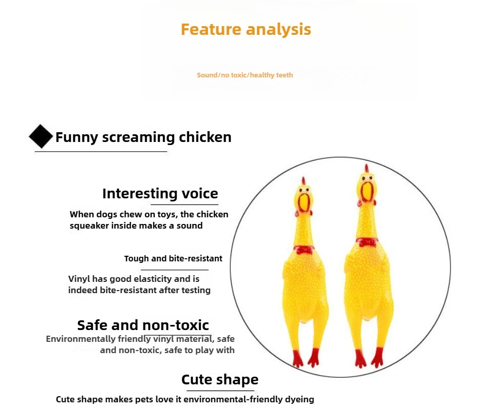 DKSTINYE Squeaky Chicken Pet Toy For Dogs Durable Chew Toy