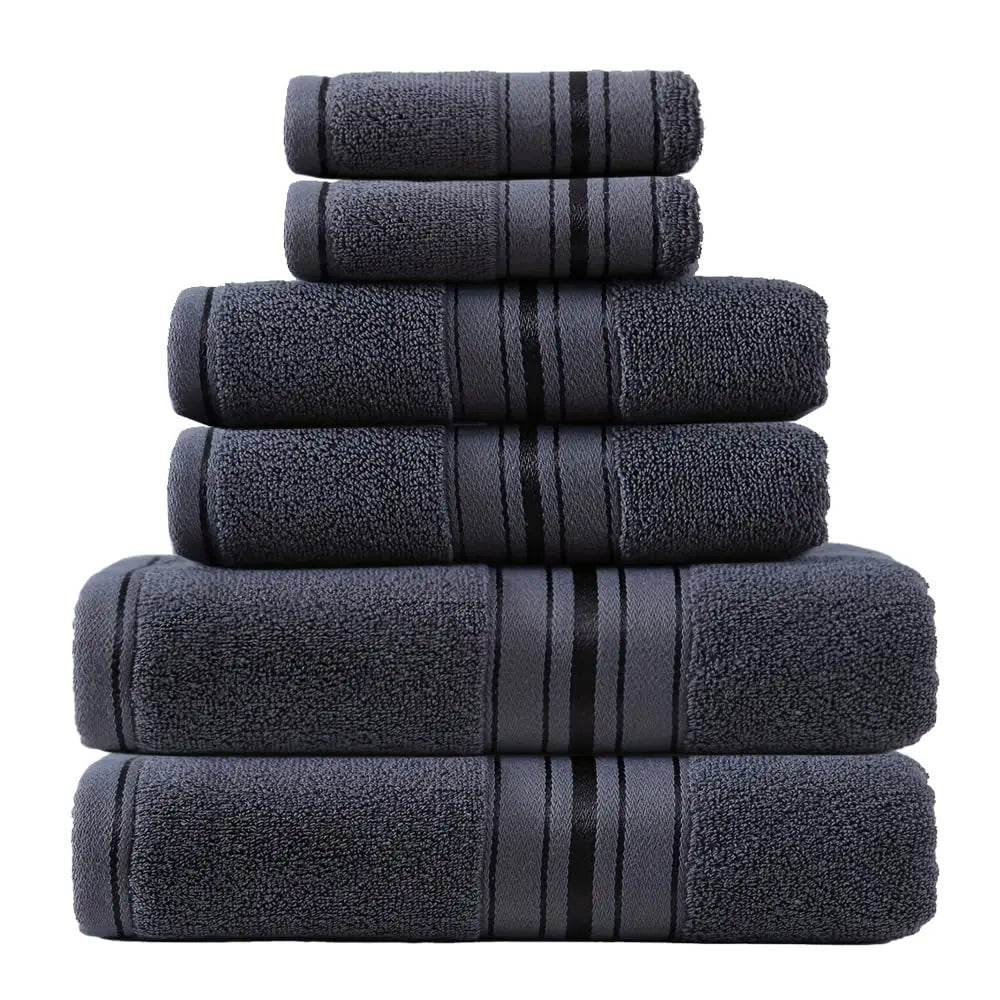 Luxury 6 Piece Turkish Towel Set 600 GSM 100% Cotton Bath Towels