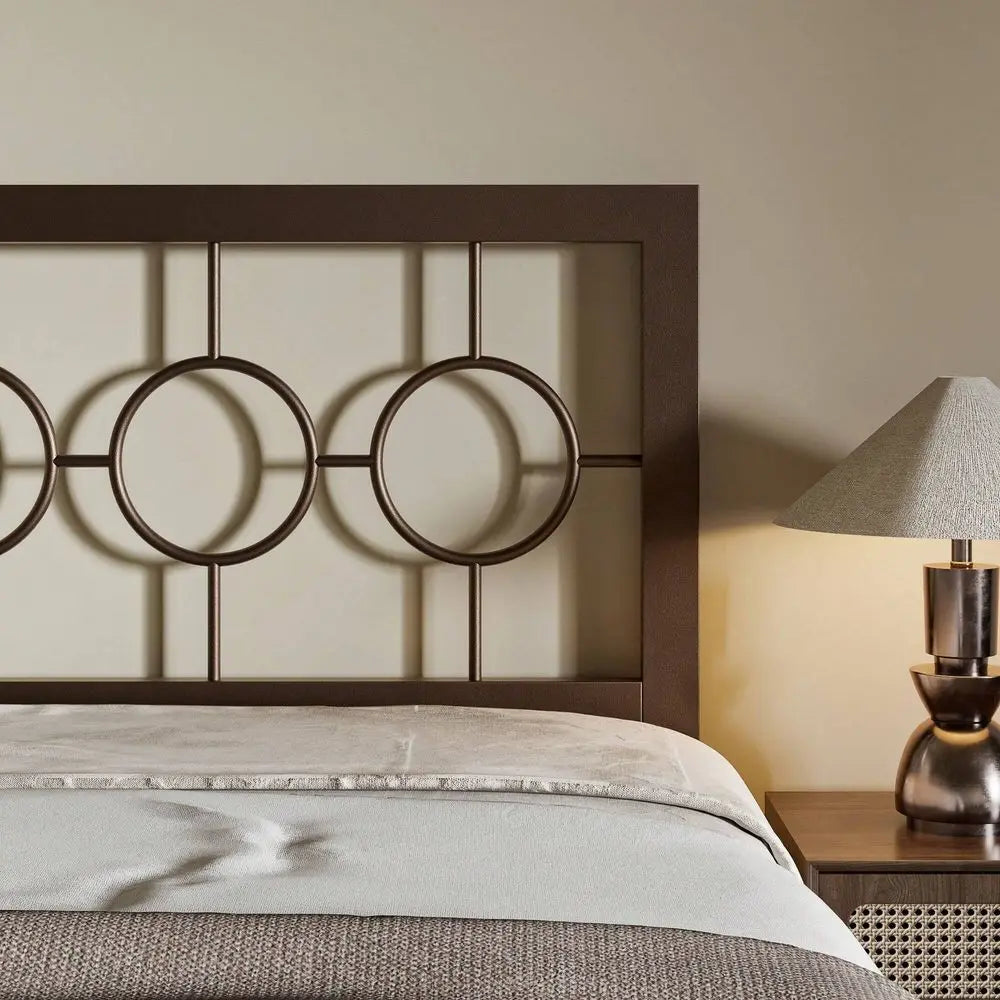 XMSJ Metal Platform Bed Frame With No Box Spring Headboard