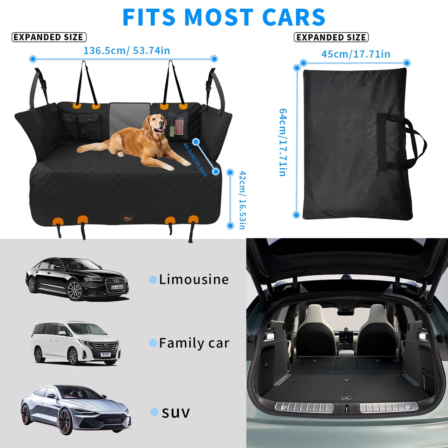 Borwart Waterproof Dog Car Seat Cover With Mesh Window