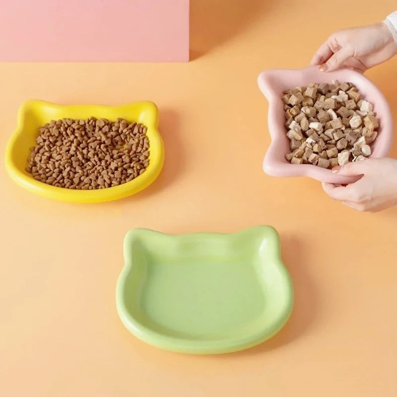 Anti Black Nose Cat Bowl Round Plastic Pet Food Dish