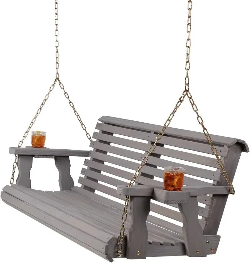 Casual Heavy Duty Porch Swing 700 Lb Capacity Cup Holders