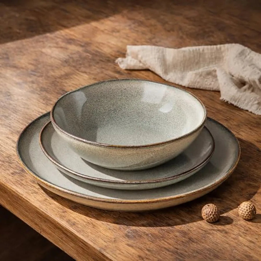 Yao Hui Huang Rustic Ceramic Dinnerware Set With Reactive Glaze