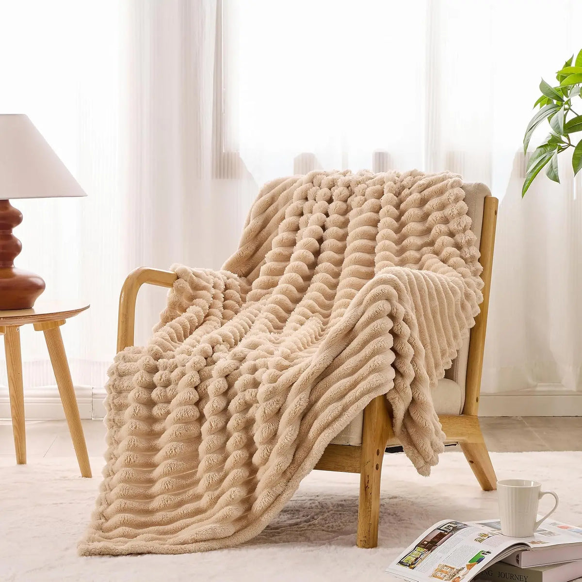Simple Opulence Soft Flannel Throw Blanket for Couch Cozy Knit