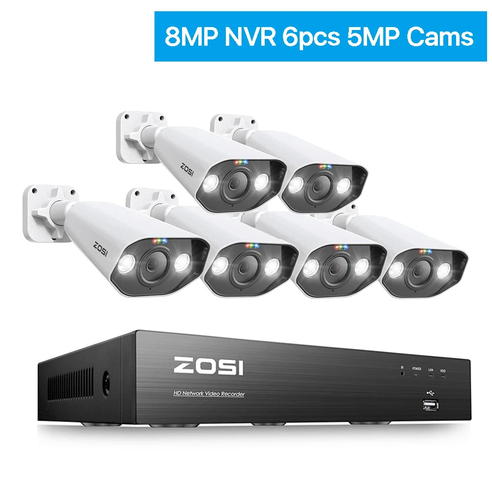 ZOSI 8CH POE Video Surveillance Kit 4K AI Night Vision