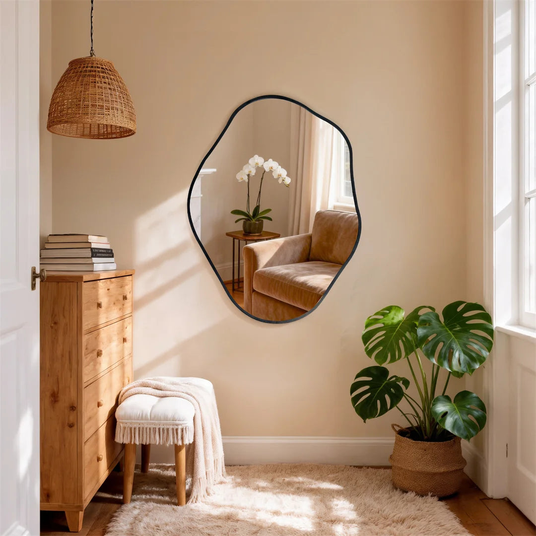 LUVODI Irregular Wall Mounted Vanity Mirror Aluminum Frame