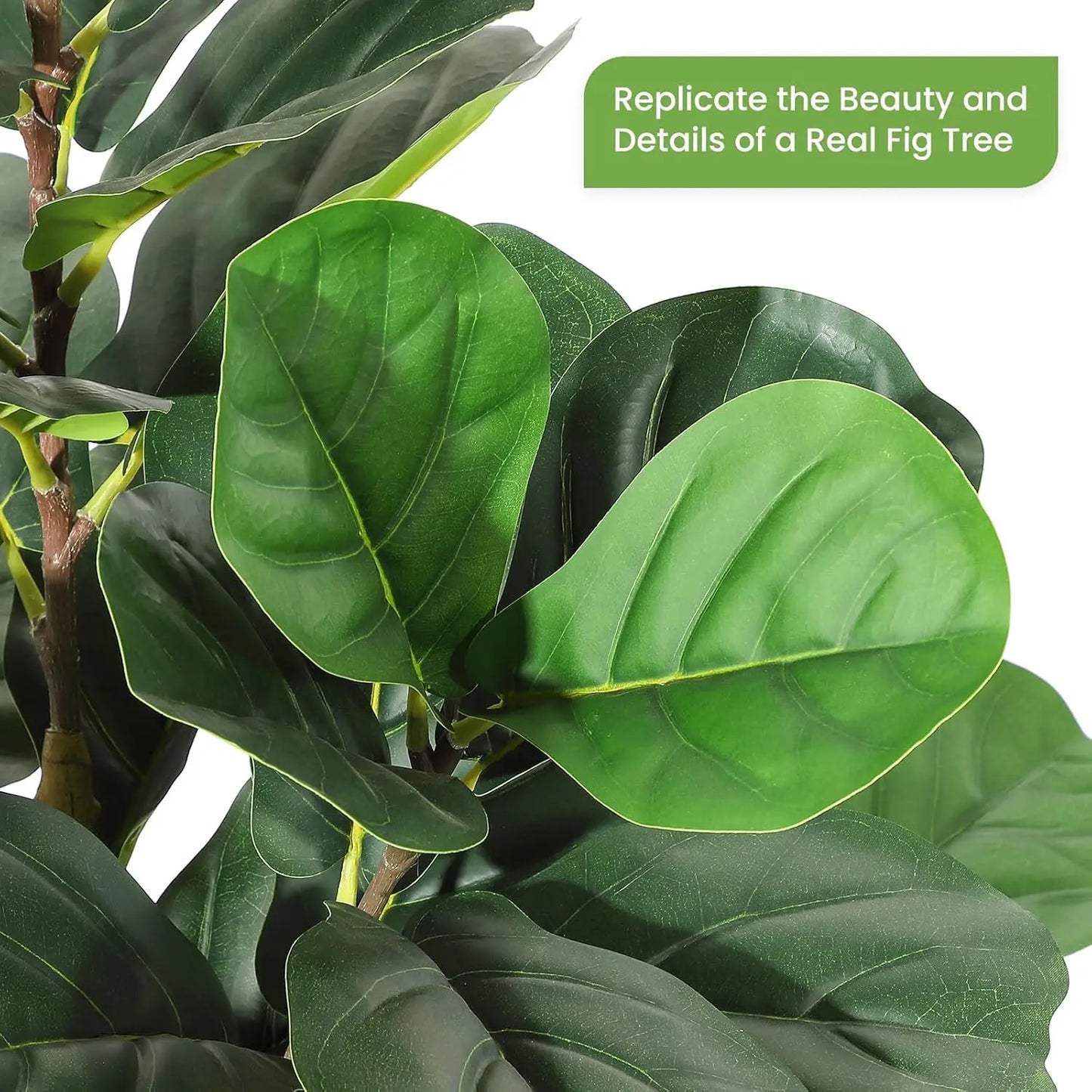 HiMISSCN Artificial Fiddle Leaf Fig Tree With Pot For Home Decor