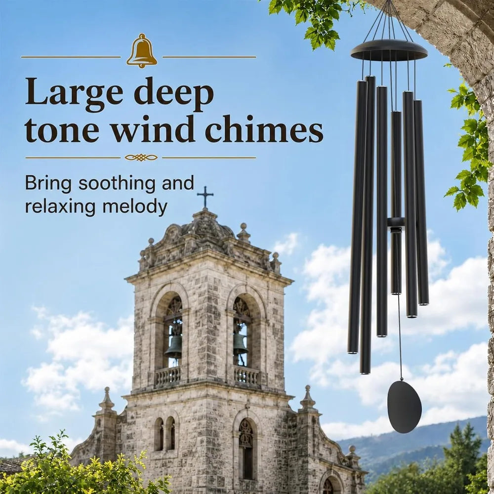 Six Tube Aluminum Wind Chimes For Outdoor Deep Tone Decor