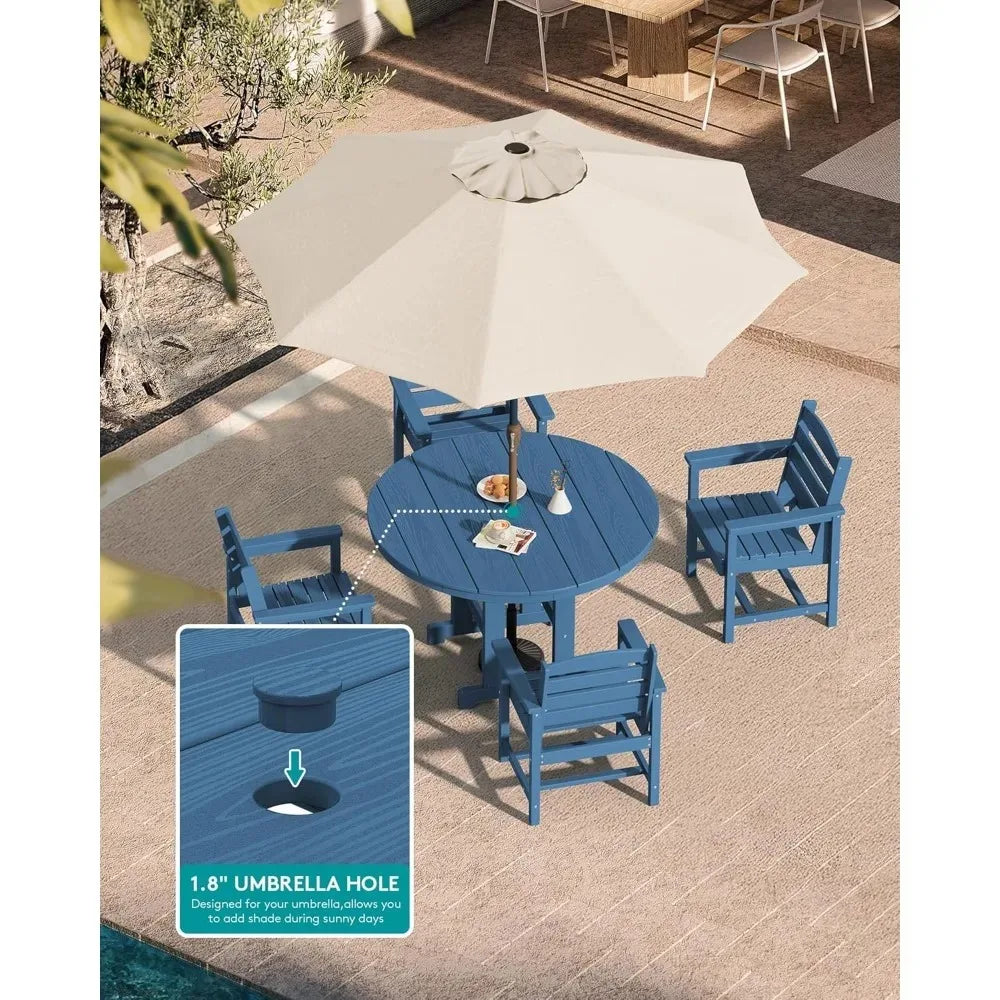 HDPE 5 Piece Patio Dining Set for Outdoor Living Comfort