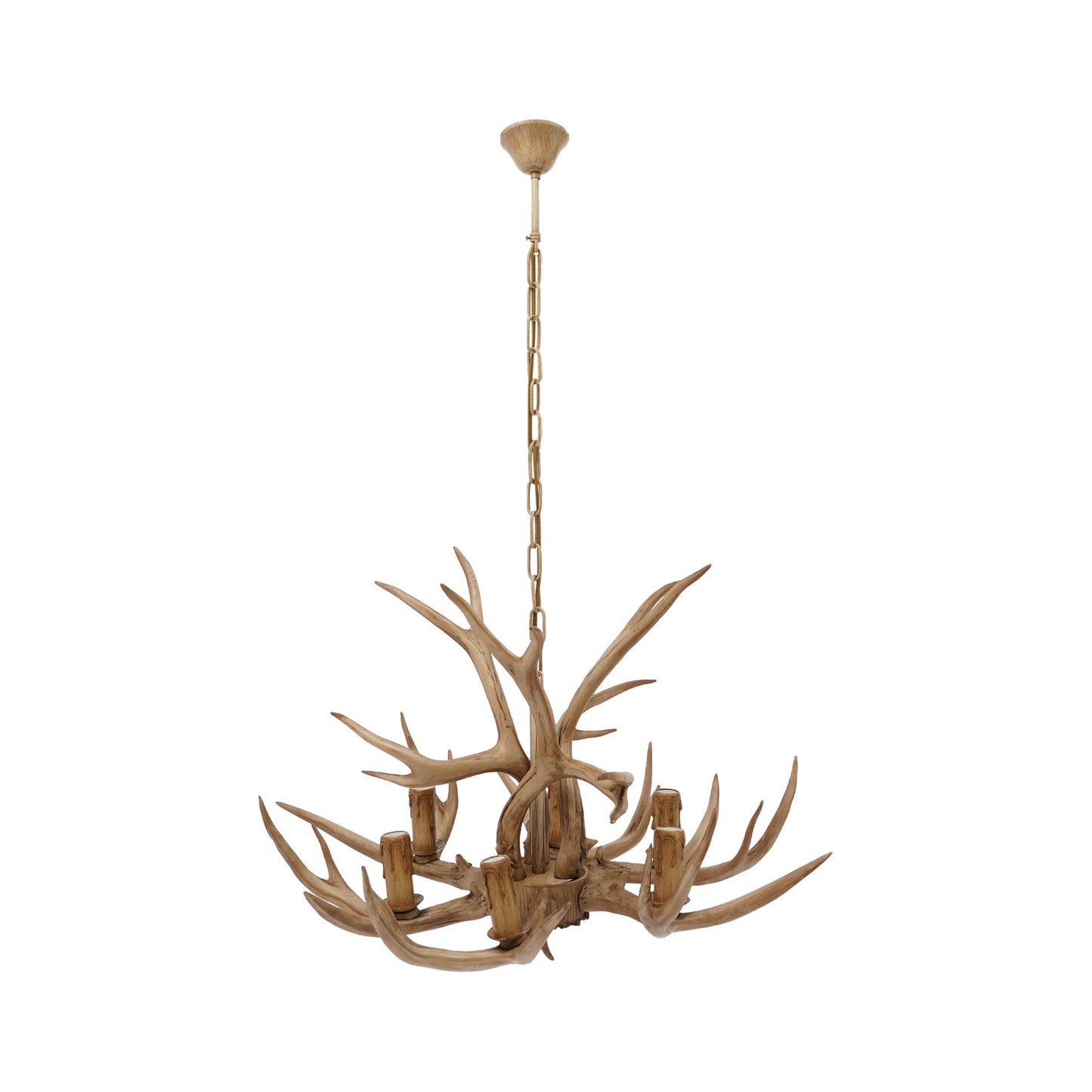 Resin Deer Antler Ceiling Light 6-Light Pendant 110V Chandelier