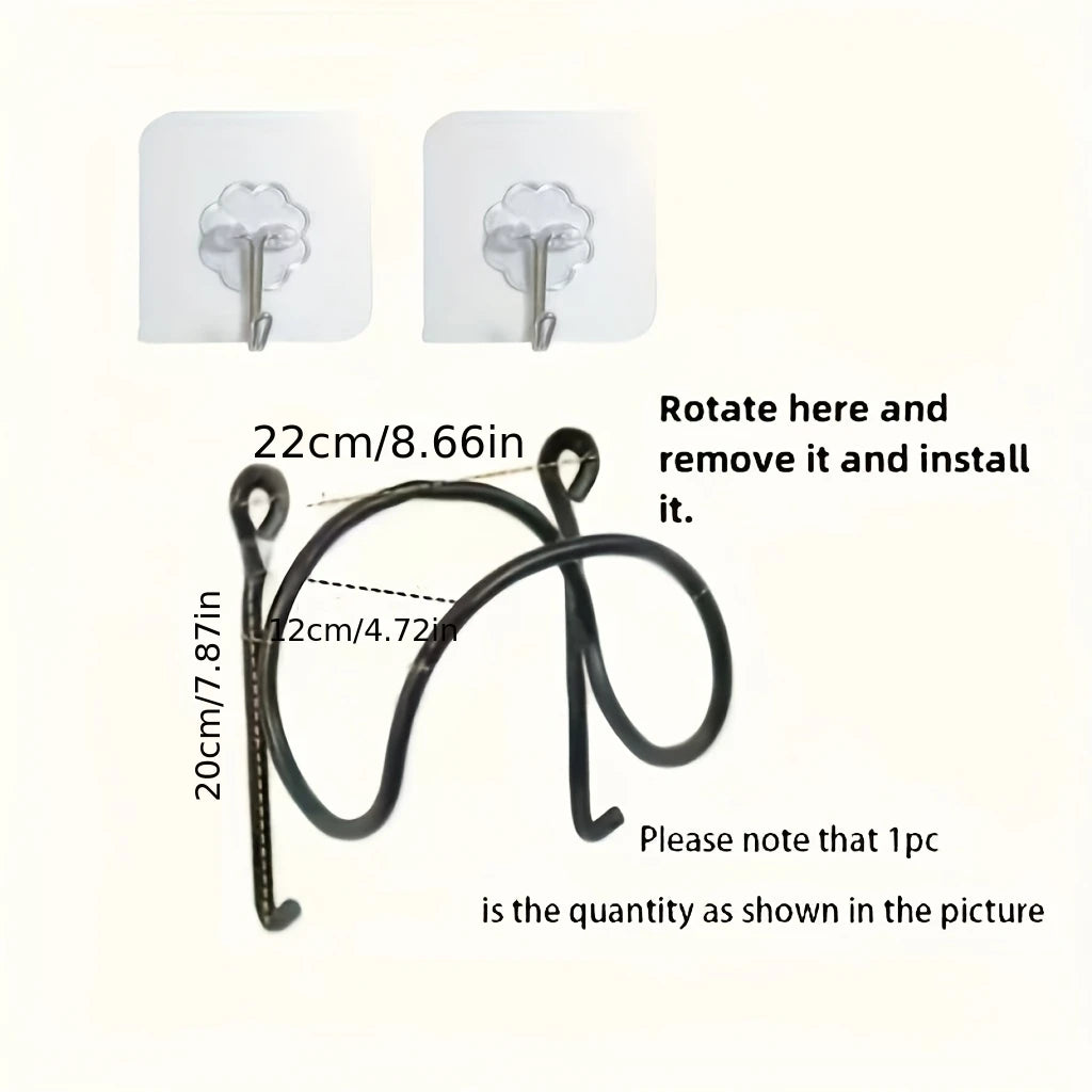 Wrought Iron Towel Rack Wall Mounted with Hooks Easy Install