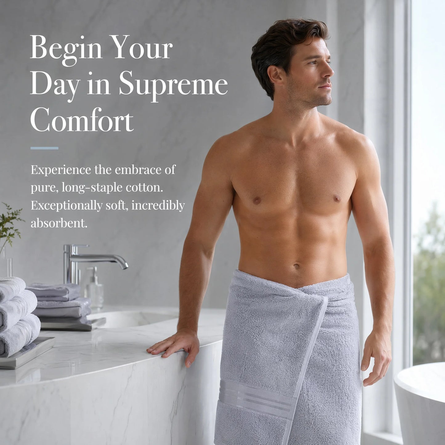 Luxury 6 Piece Turkish Towel Set 600 GSM 100% Cotton Bath Towels