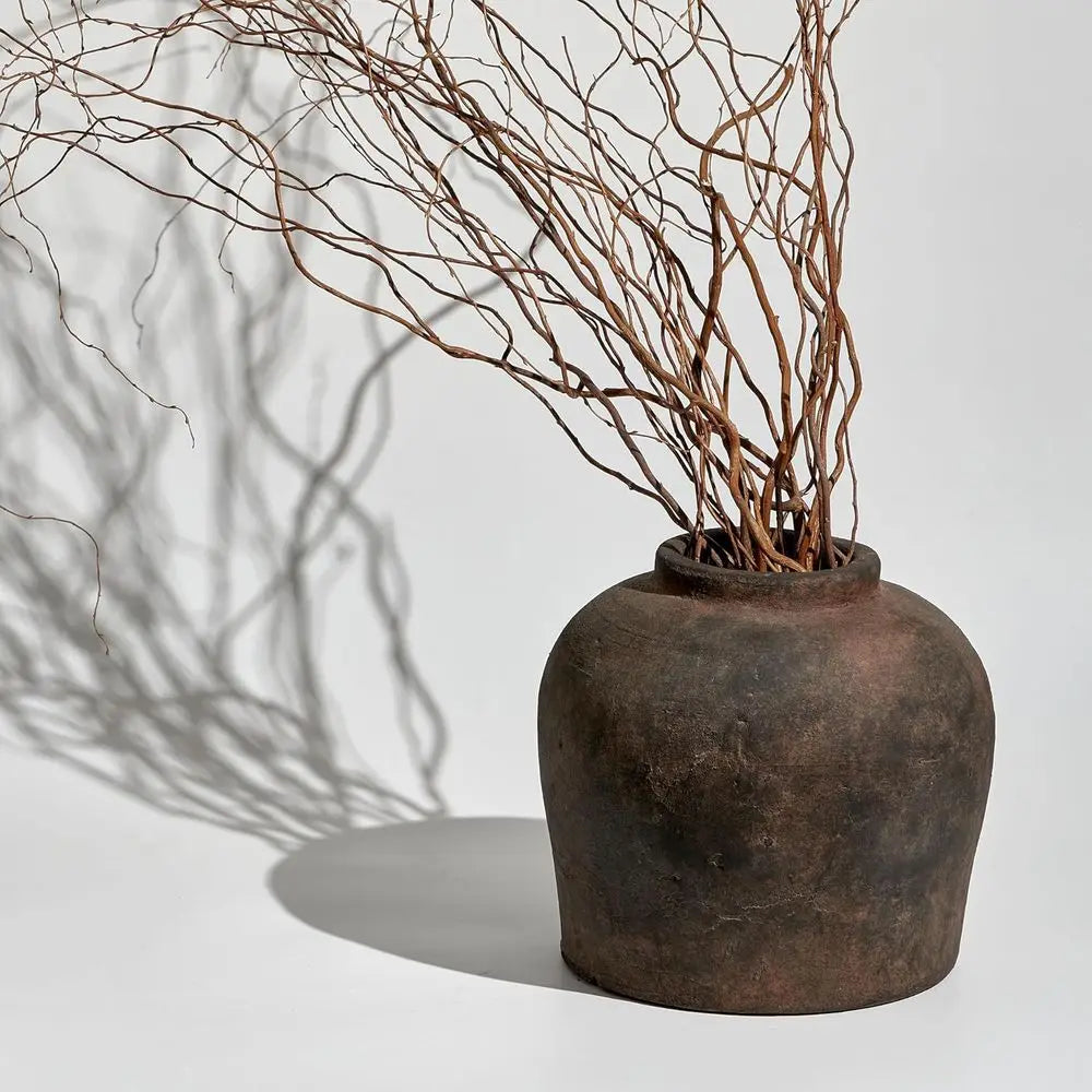 Zen Inspired Ceramic Vase for Rustic Decor and Floral Arrangements