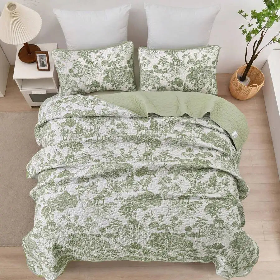 Premium Polyester Cotton Three Piece Quilt Set Cover