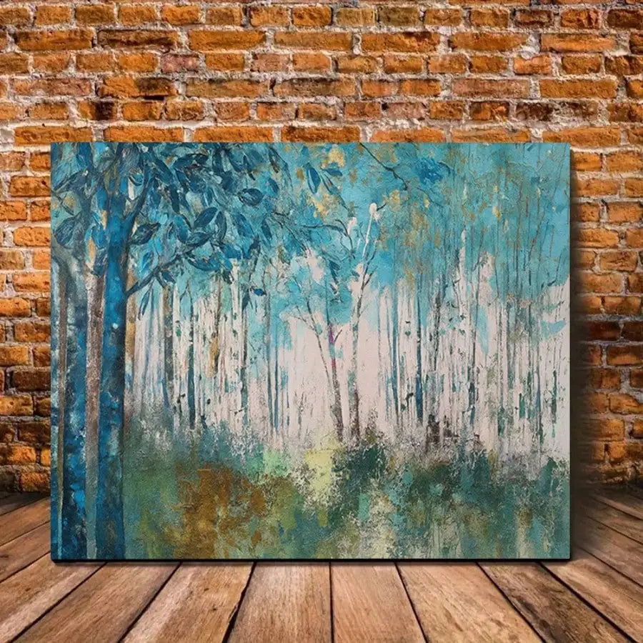 Framed Forest Landscape Canvas Wall Art For Living Room