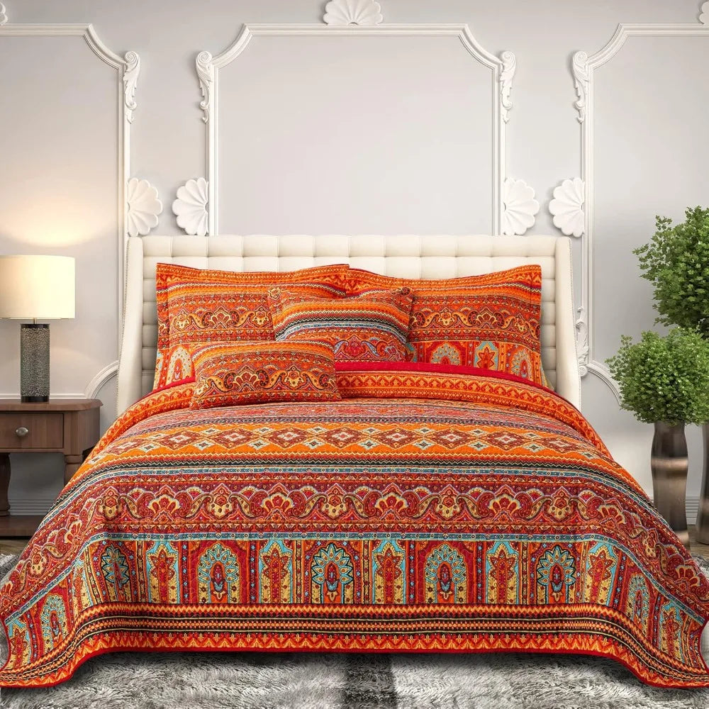 Soft Cotton Quilted Bedspread With Lightweight Knit Coverlet