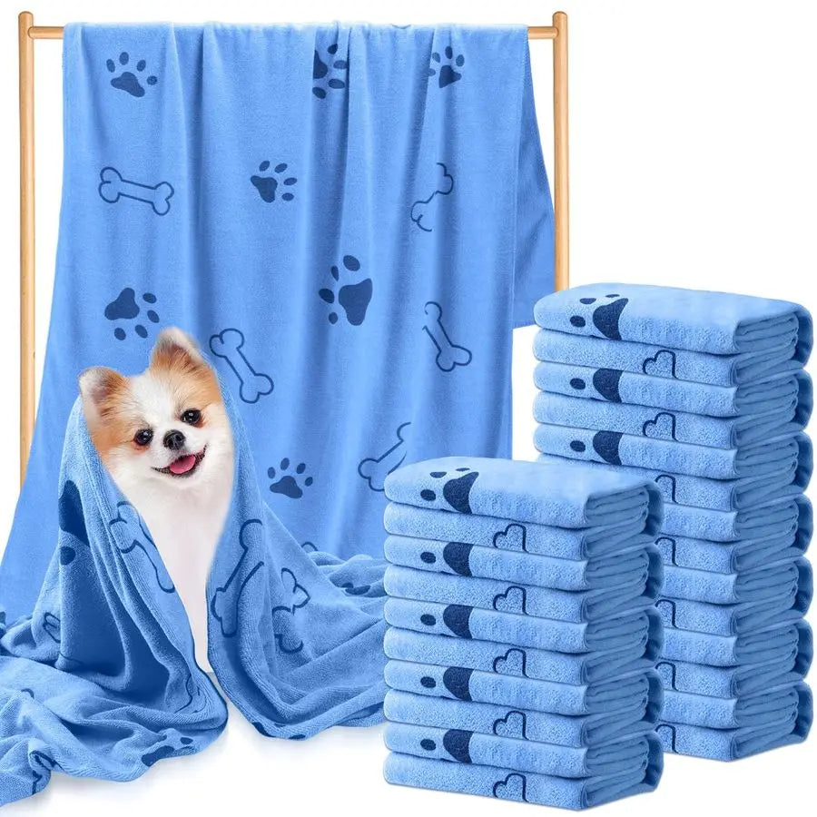Dog Grooming Towels 12 Pack Microfiber Quick Drying Bath Towels