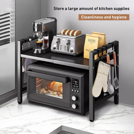 Expandable Microwave Shelf Organizer, Moisture Resistant, Rust Proof Storage
