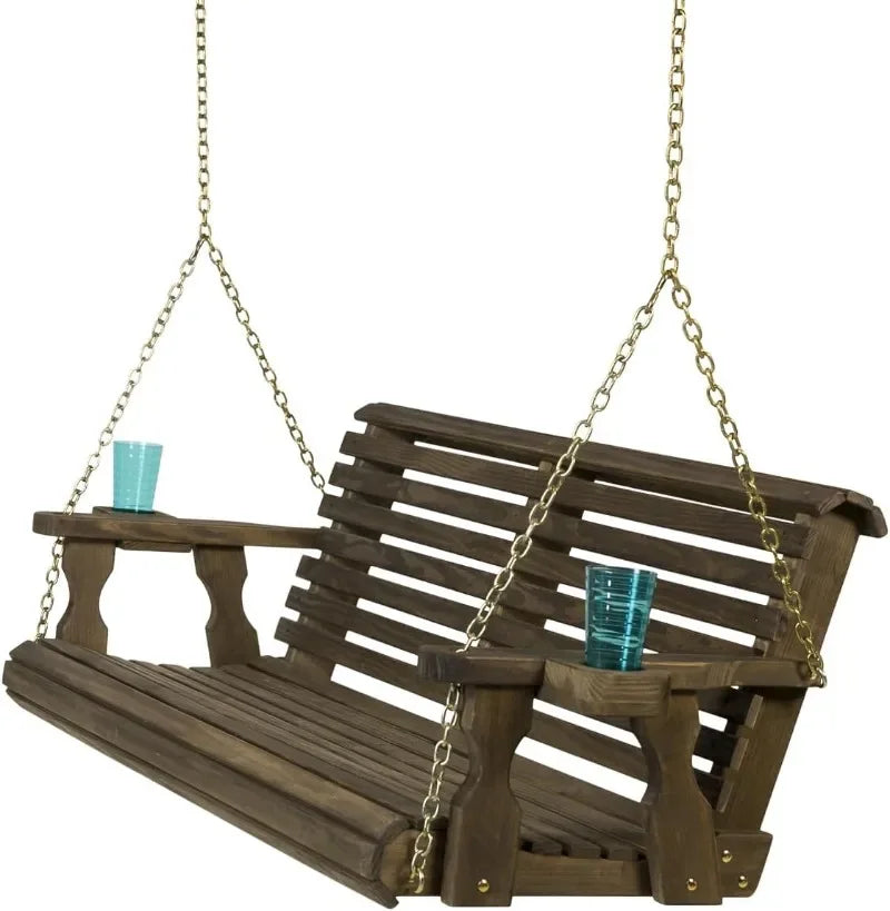 Casual Heavy Duty Porch Swing 700 Lb Capacity Cup Holders