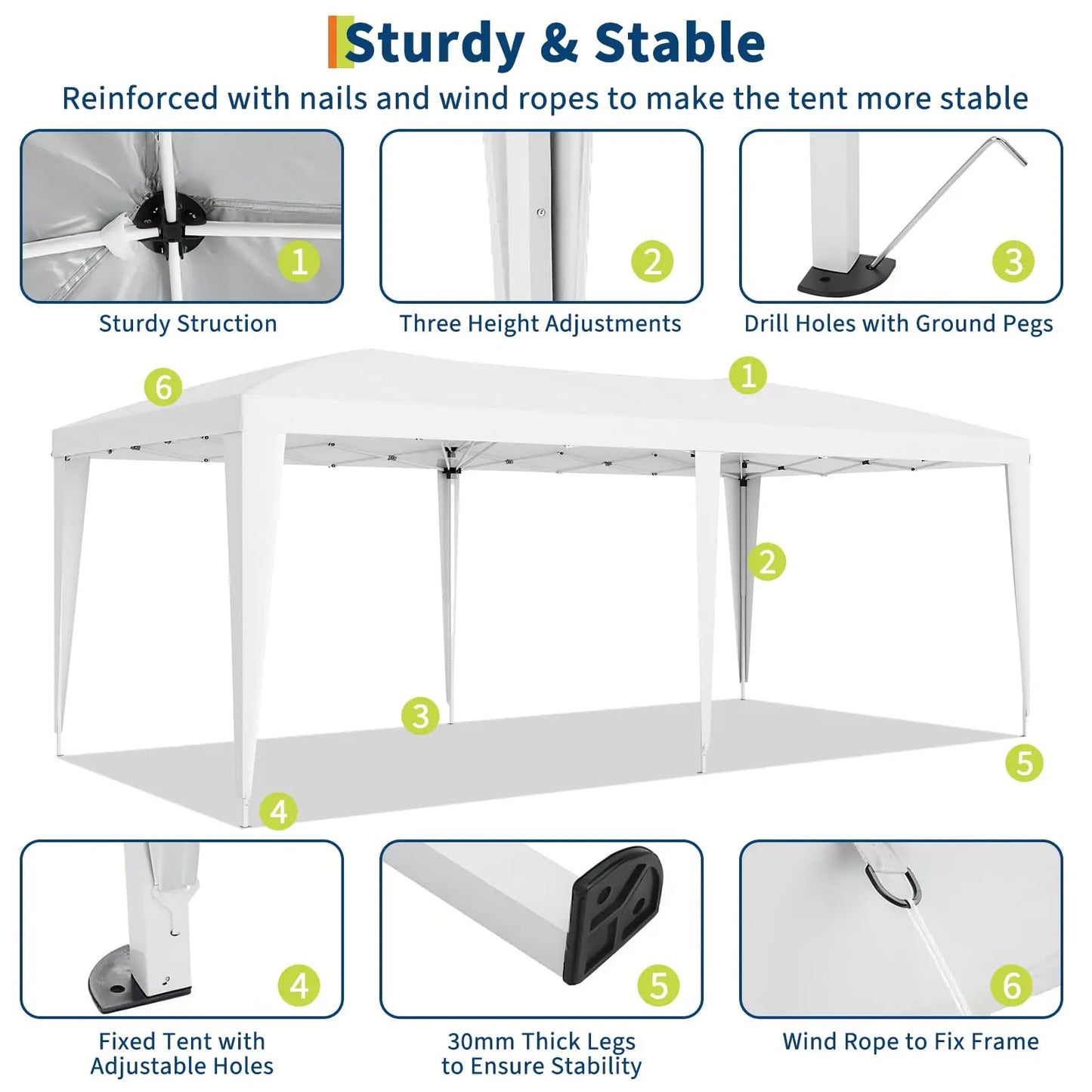 Heavy Duty Pop Up Canopy Tent With Six Removable Sidewalls