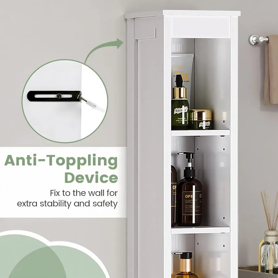 XIUWO Bathroom Storage Cabinet With Adjustable Shelves