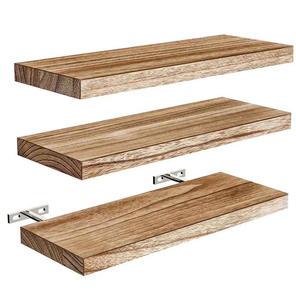 Contemporary Wall Mounted Wooden Shelf For Living Room Decor