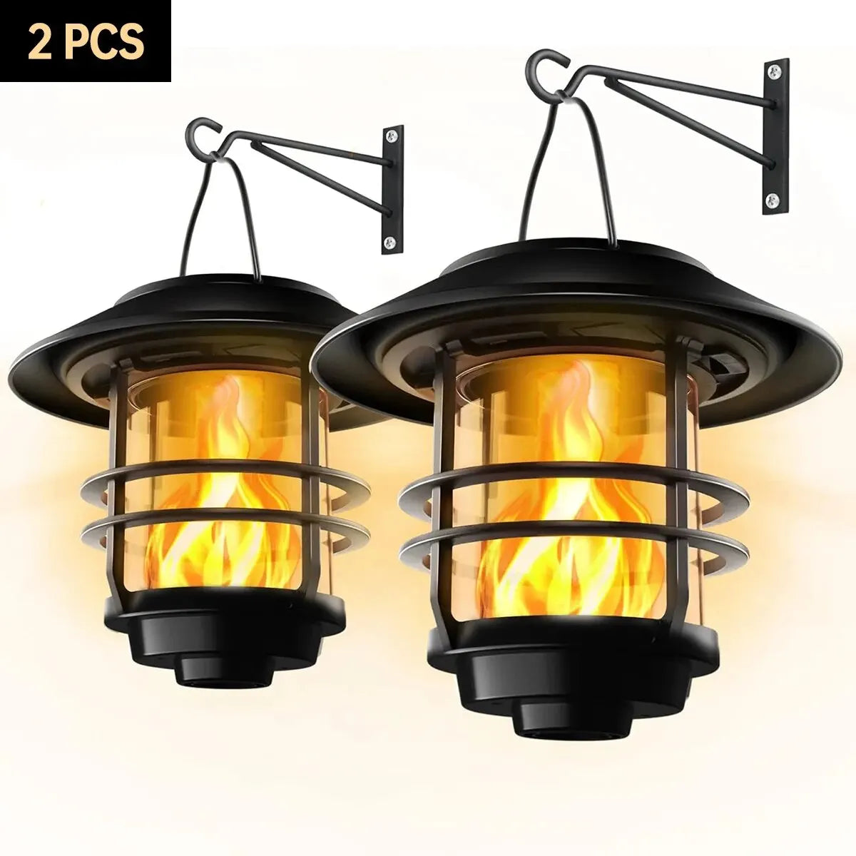 Amaryllis Solar Hanging Lantern Outdoor Led Light With Flickering Flames