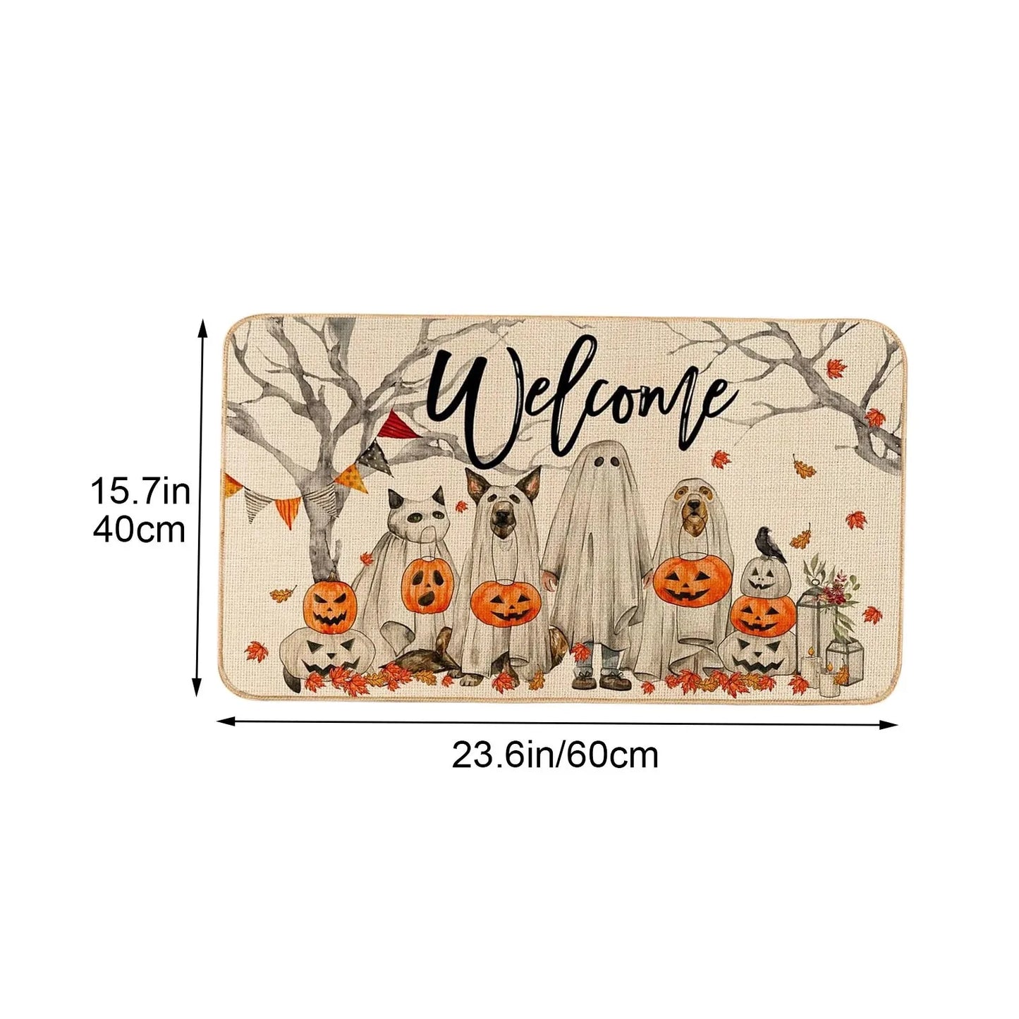 Halloween Pumpkin Doormat Cartoon Pattern Outdoor Entryway Mat