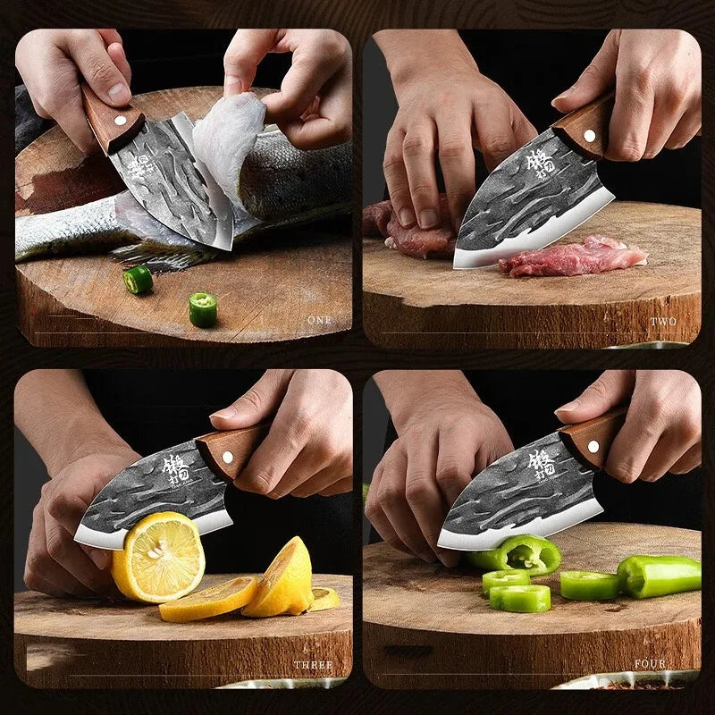 Feature 3 Piece Kitchen Knife Set Serrated Utility Knives Stainless Steel