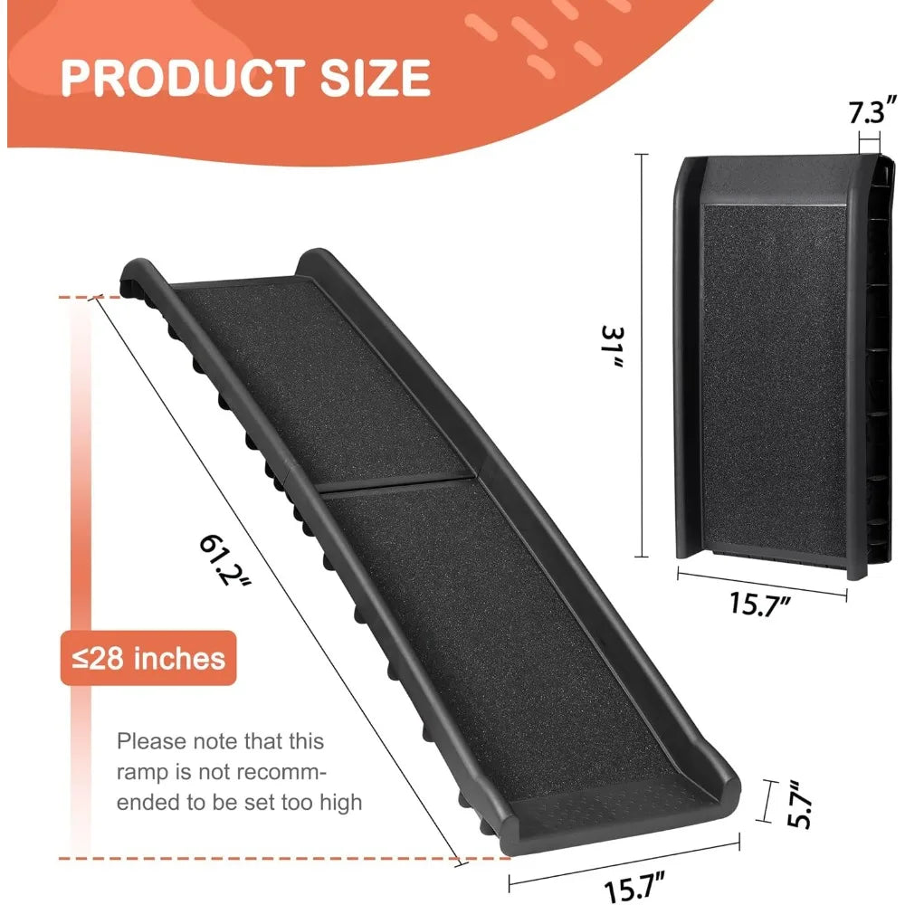 Folding Dog Ramp For Cars And SUVs Non Slip Durable